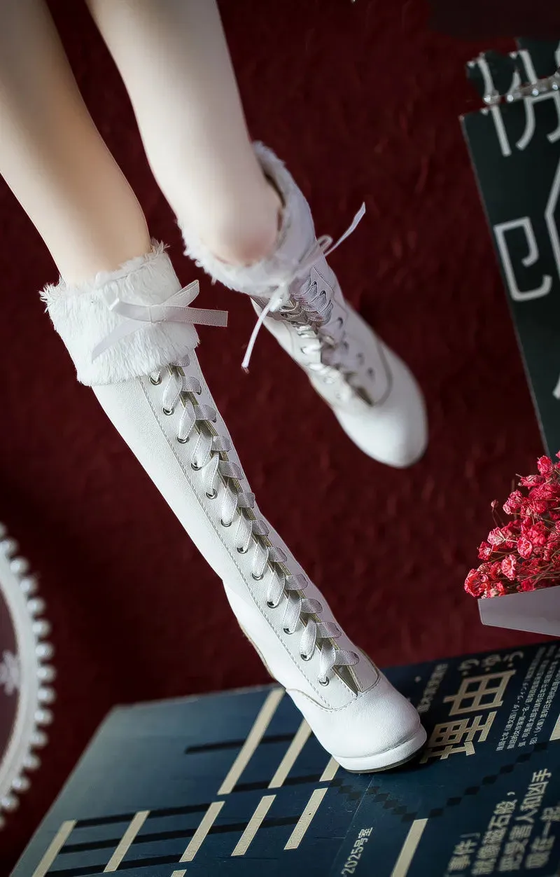 BJD doll shoes are suitable for 1/3 SD16 13 DD woman size silk wool leg show winter boots lovely doll accessories