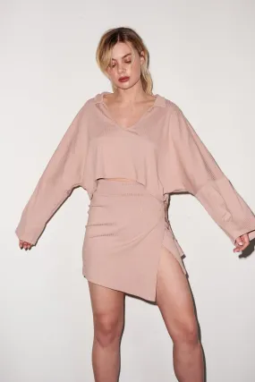 Cropped Cape Top - Nude