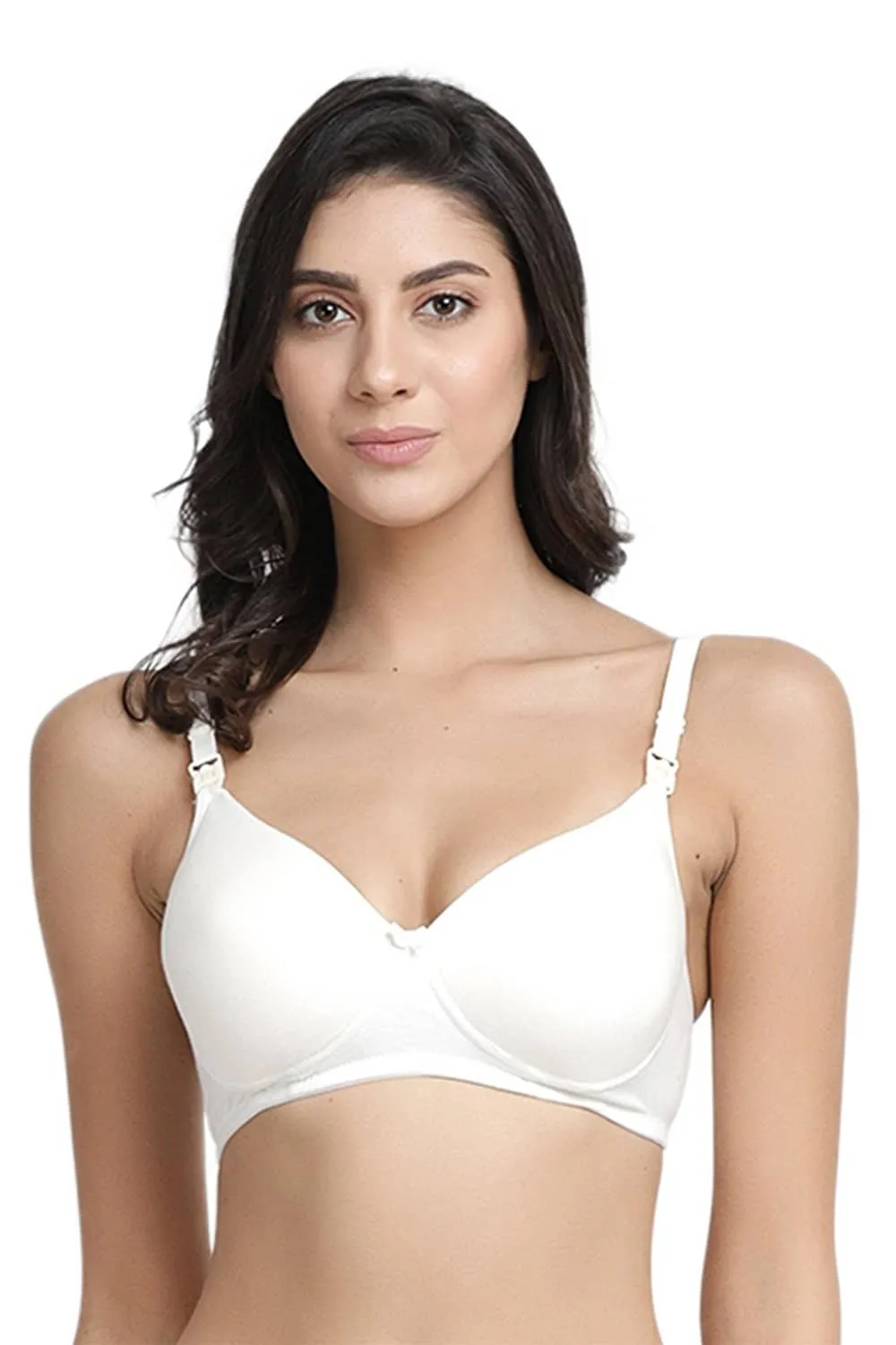 Organic Cotton Antimicrobial Busy Mama Starter Bra Kit (Pack Of 3)-IMBK05-White-