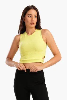 Ribbed Top with Cut Out Sides