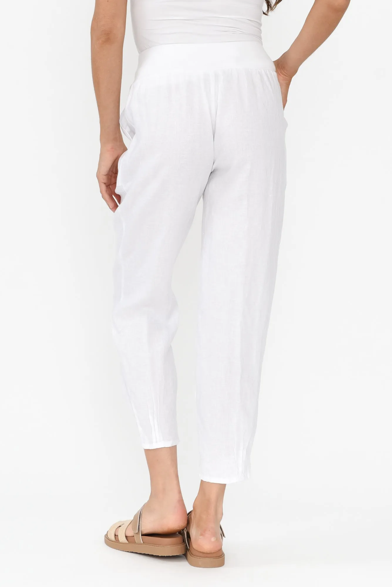 Tatum White Linen Pants