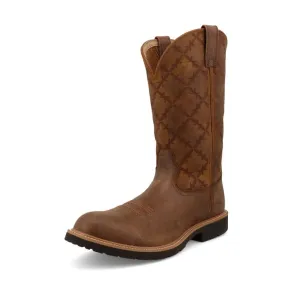 TWISTED X MEN'S (MXTR015) 12" Tech X™ ROUND TOE WESTERN PULL-ON BOOT - BROWN & SQUASH