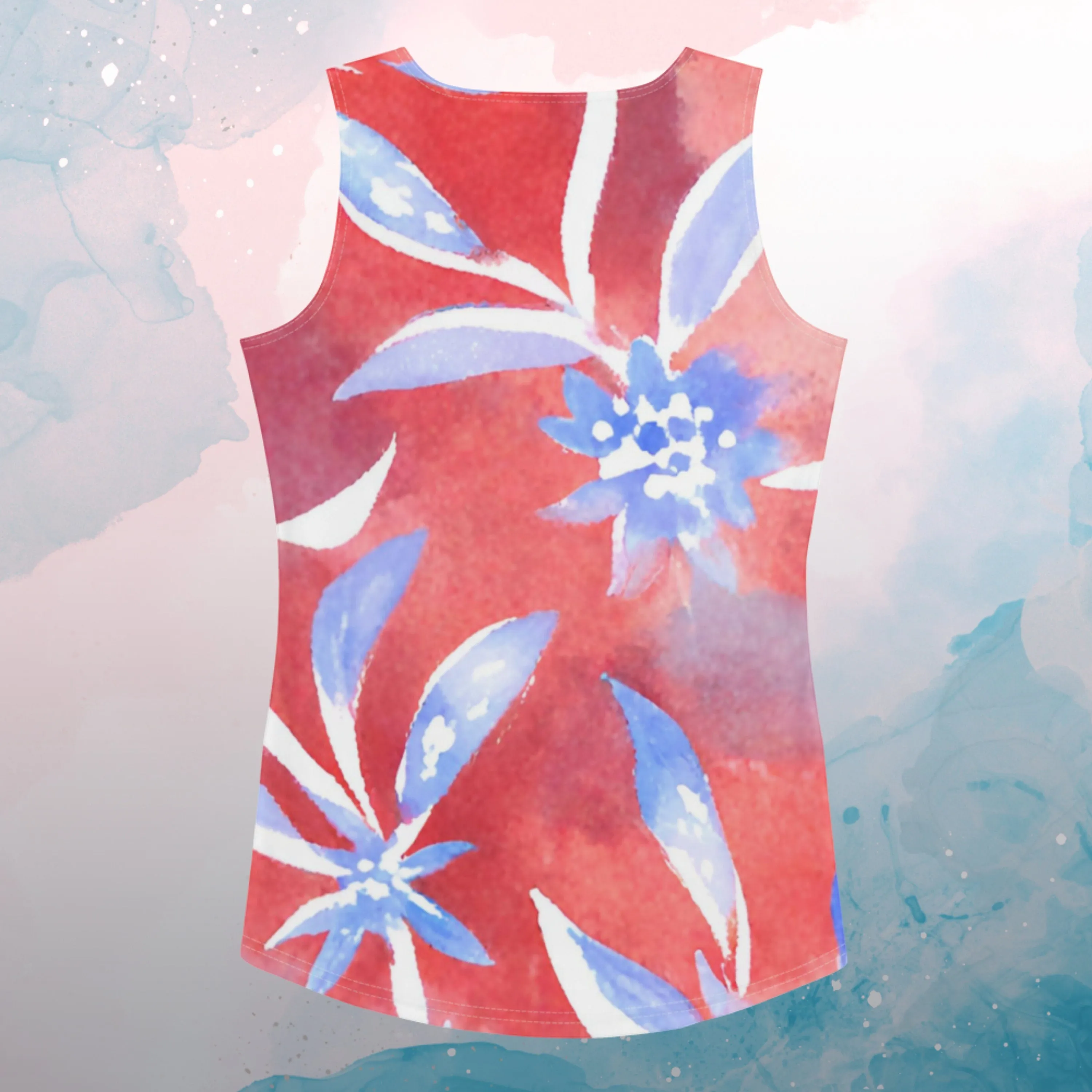 Unique Watercolor Sublimation Cut N Sew Tank Top for Women