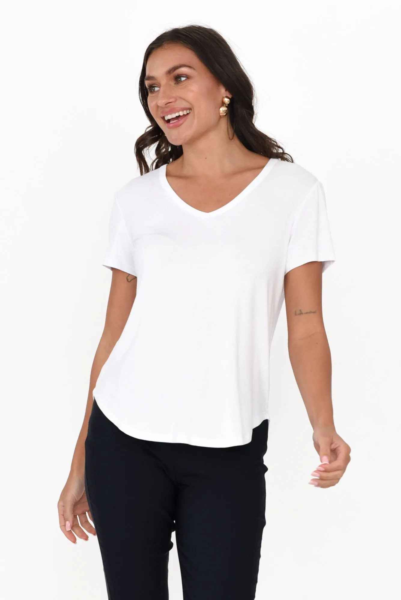 Veronica White Bamboo Tee