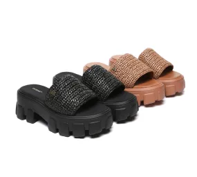 Women Woven Chunky Platform Sandals